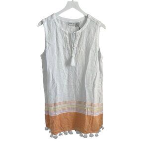 Rachel Zoe White Linen Blend Cover-Up Dress